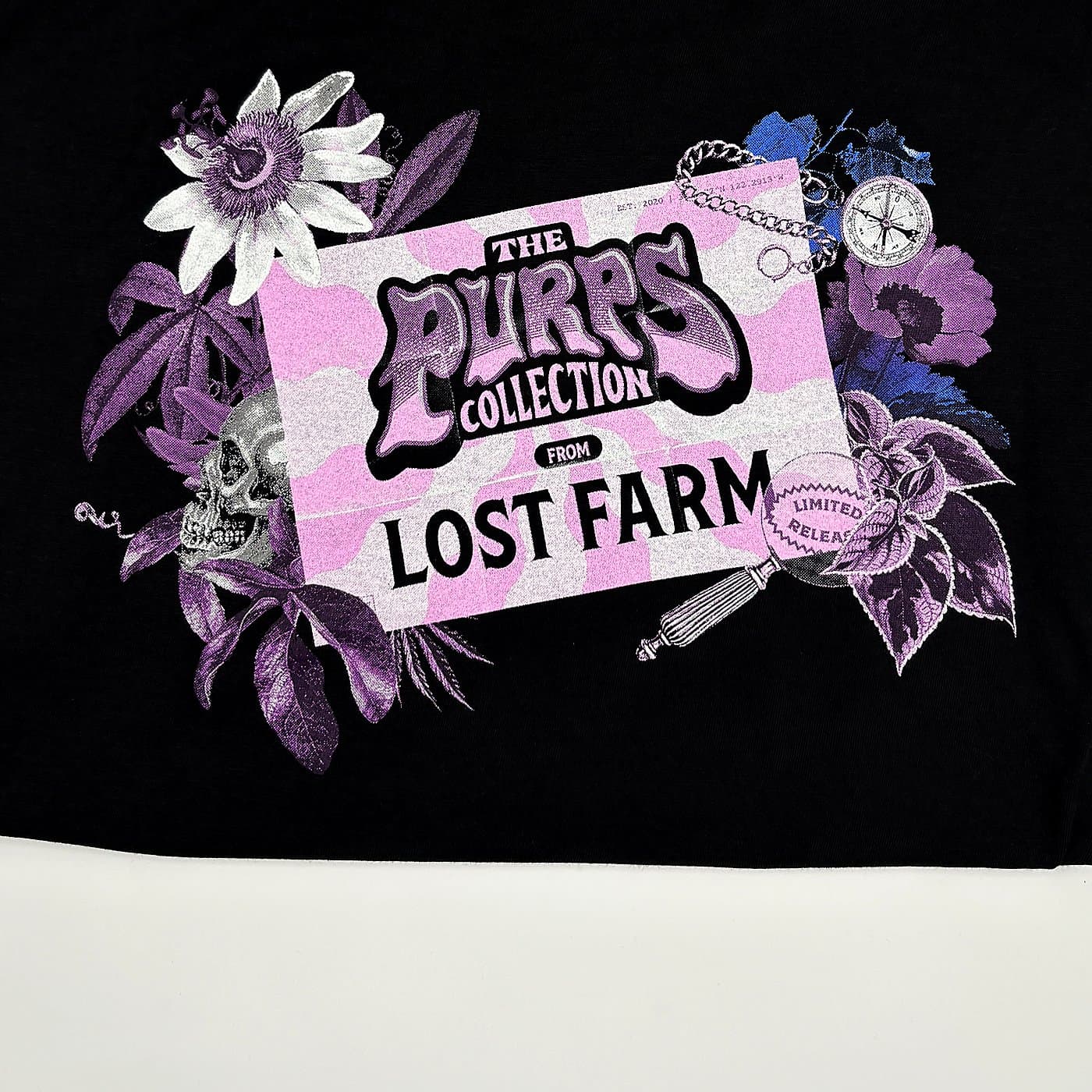 Purps Collection screen print for Lost Farm — multi-color halftone